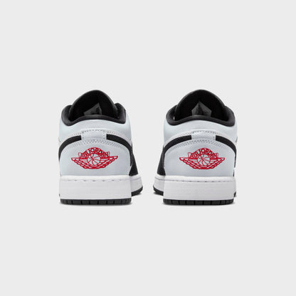Air Jordan GS 1 Low Se Uni - White / Black / Matte Silver / Fire Red