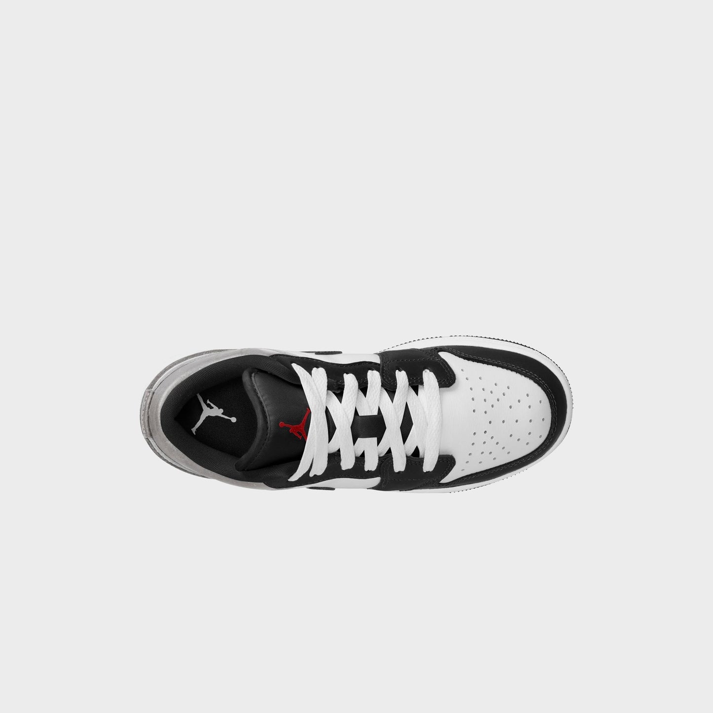 Air Jordan GS 1 Low Se Uni - White / Black / Matte Silver / Fire Red