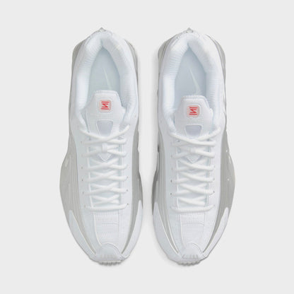 Nike Shox R4 - White / Metallic Silver / White / Bright Crimson