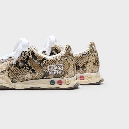 Mihara Yasuhiro Herbie Original Sole Printed Python Leather Low Top Sneaker - Natural