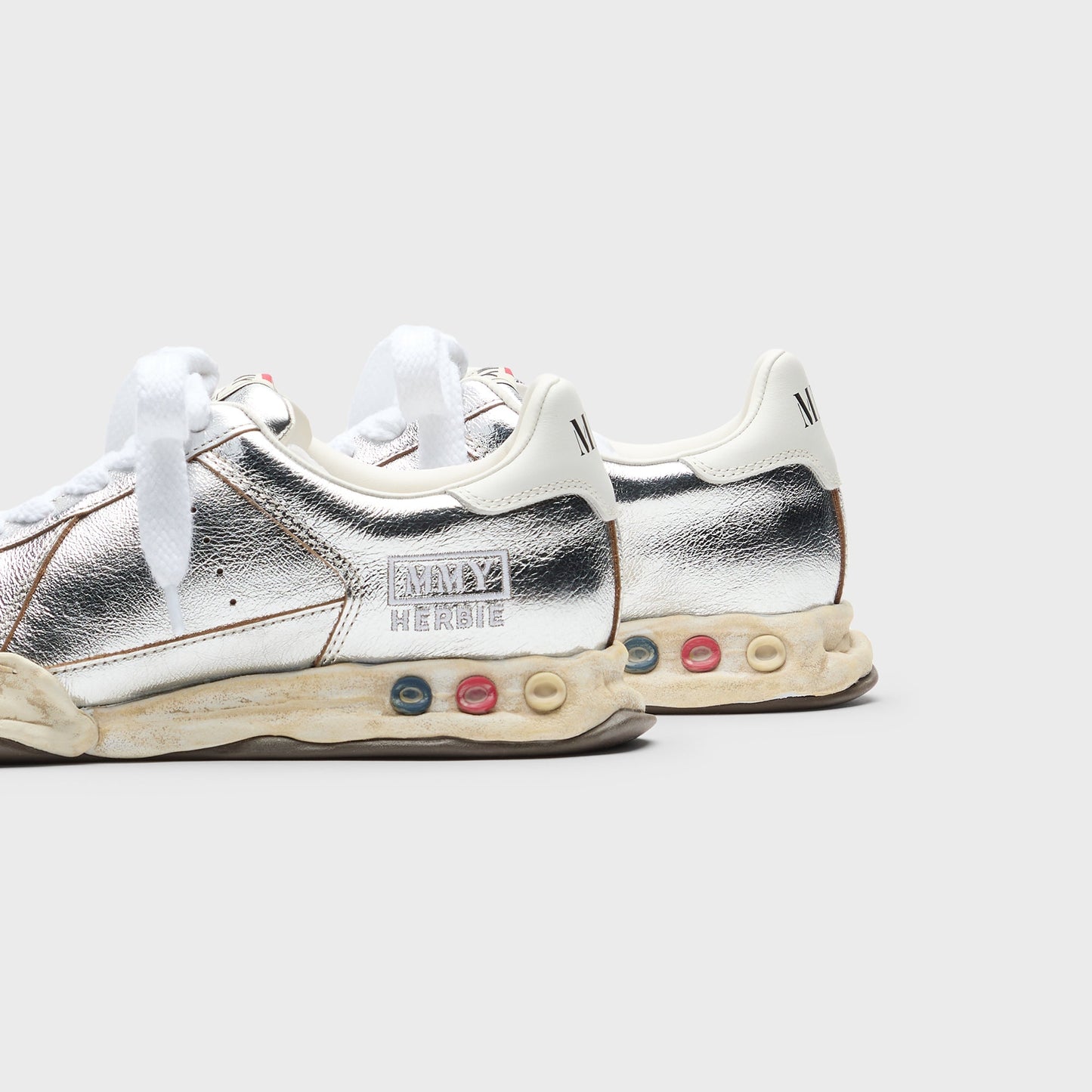Mihara Yasuhiro Herbie Original Sole Wrinkled Leather Low Top Sneaker - Silver