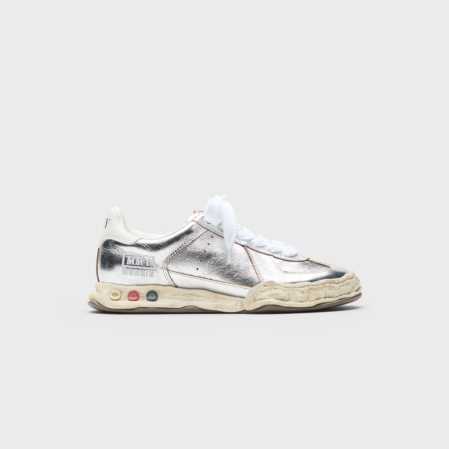 Mihara Yasuhiro Herbie Original Sole Wrinkled Leather Low Top Sneaker - Silver