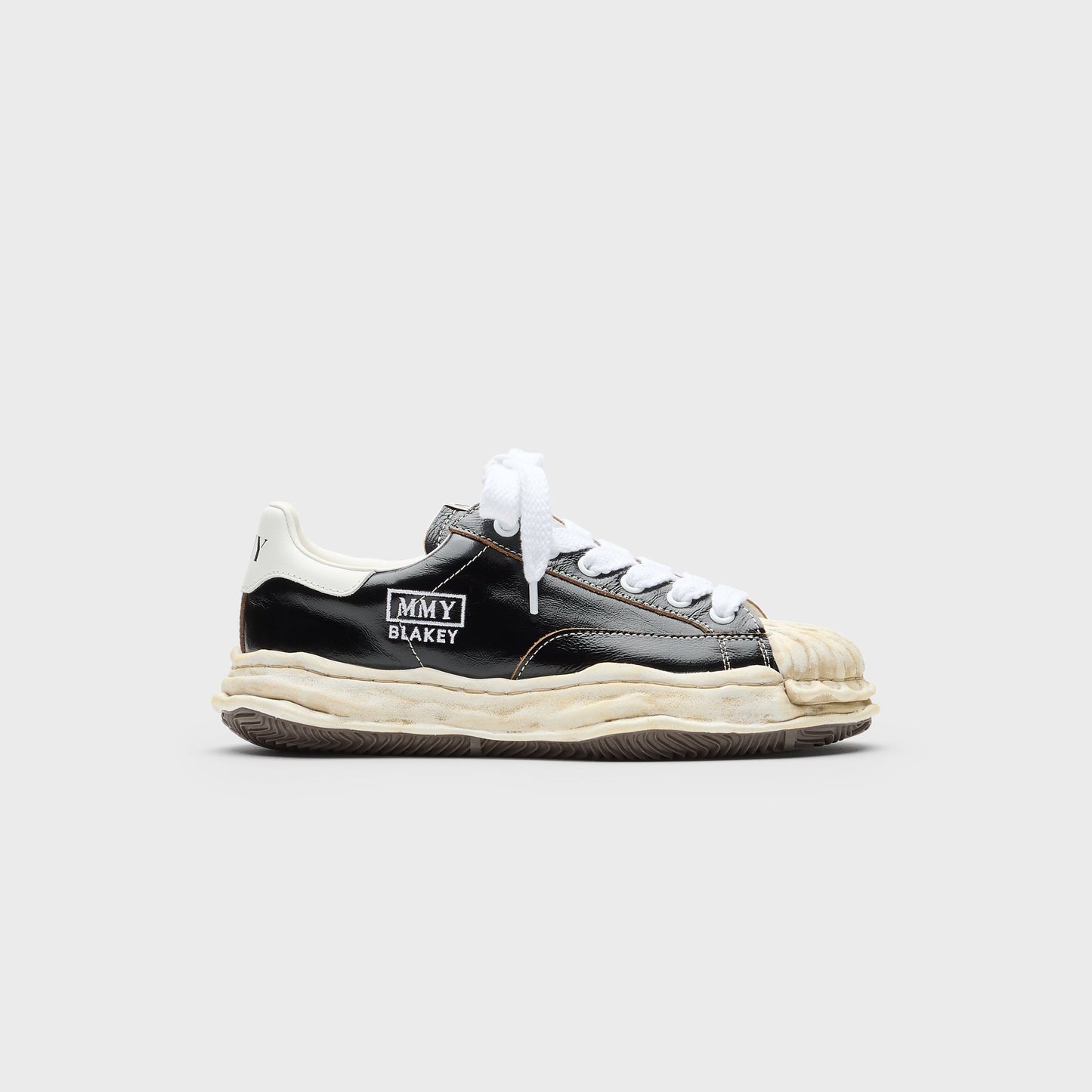 Mihara Yasuhiro Blakey Original Sole Wrinkled Leather Low Top Sneaker - Black