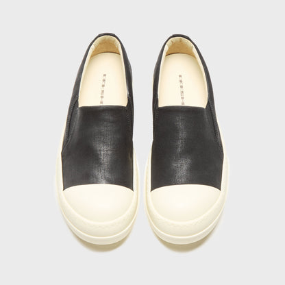 Rick Owens Boat Sneaks Scarpe - Denim Black / Milk / Milk