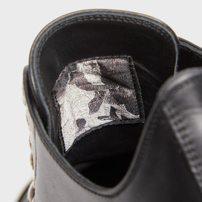 Rick Owens Scarpe In Pelle Low Sneaks - Black / Milk / Milk